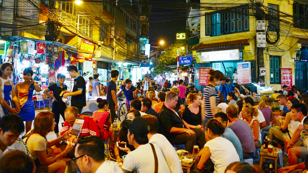 Comparison of ta hien street with other nightlife areas in hanoi