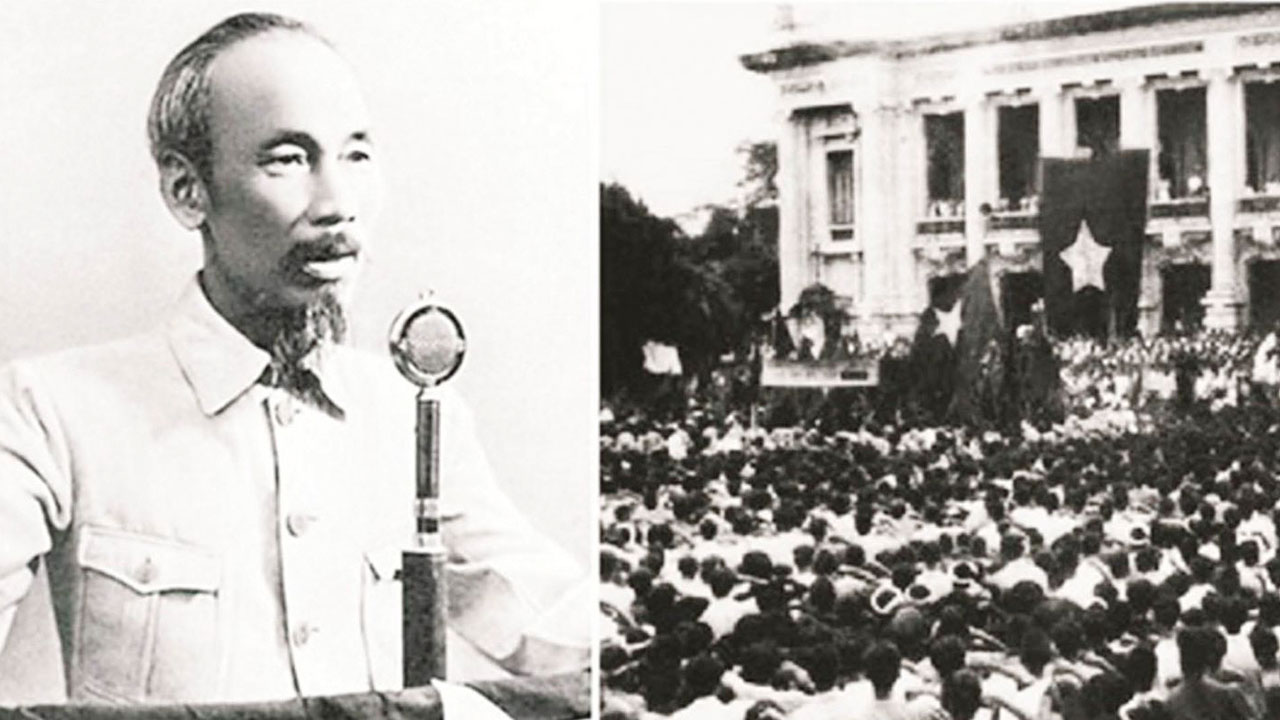 Ho Chi Minh read the declaration of independence