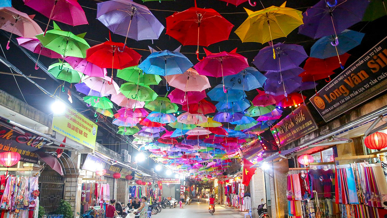 Colorful Umbrella Street in Van Phuc