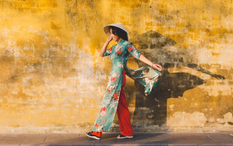 Regional variations of the Ao Dai Vietnamese traditional dress