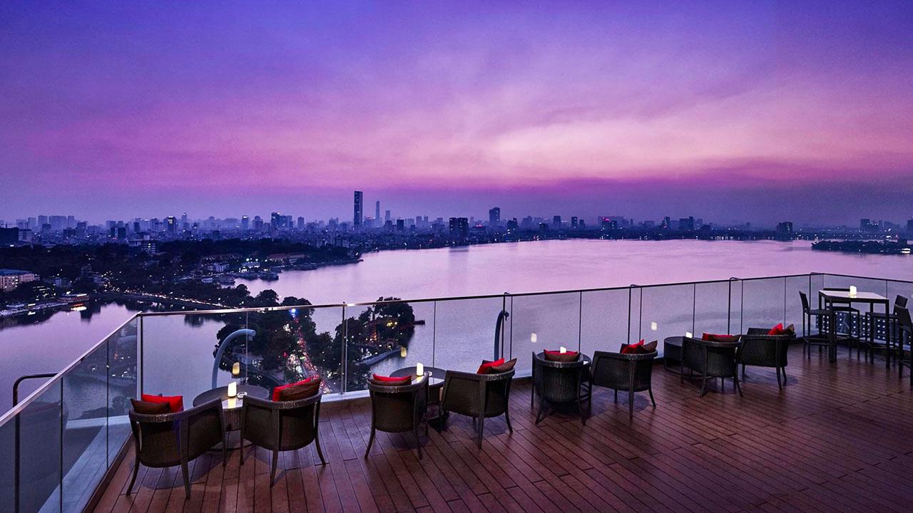 Coffee overlooking West Lake