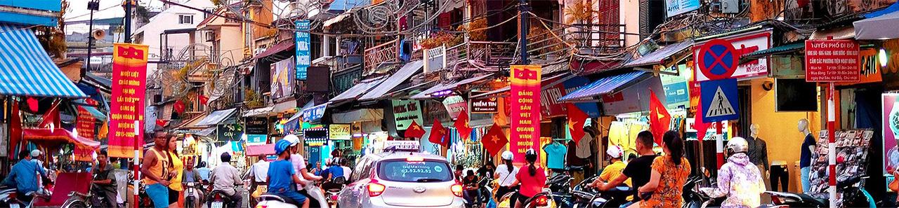 Historical landmarks on hang giay street hanoi